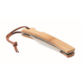 Foldable knife in bamboo       MO6623-40