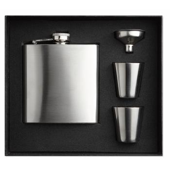 Slim hip flask w 2 cups set    MO8321-16