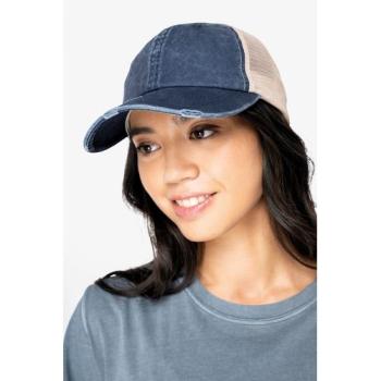 Casquette trucker effet déchiré unisexe