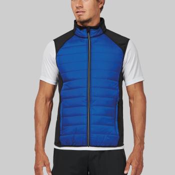 Dual-fabric sleeveless sports jacket