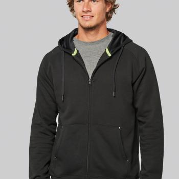 Unisex zipped fleece hoodie