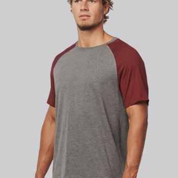 T-shirt triblend bicolore sport manches courtes unisexe