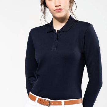 Polo Supima® manches longues femme