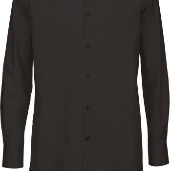 Men's Long-Sleeved Black Tie Stretch Shirt