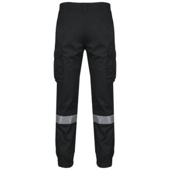 Pantalon cargo unisexe avec bas élastiqué et bande réfléchissante