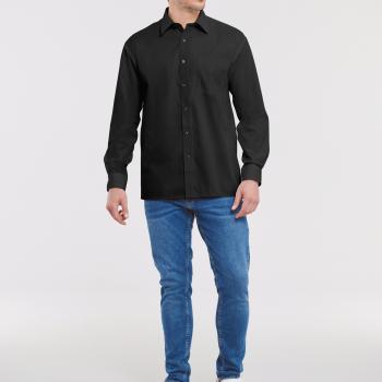 Men's Long-Sleeved Pure Cotton Poplin Shirt