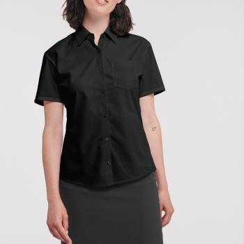 Ladies' Short-Sleeved Pure Cotton Poplin Shirt