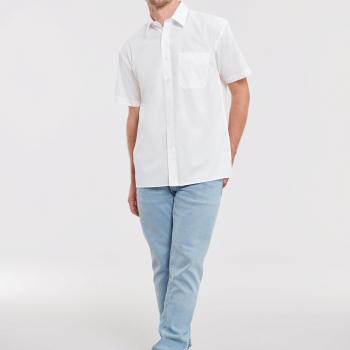 Men's Short-Sleeved Pure Cotton Poplin Shirt