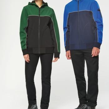 Two-tone 3 layers softshell blouson