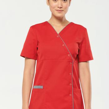 Ladies’ polycotton smock with press studs