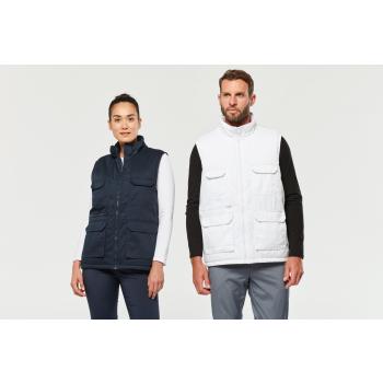 Unisex padded multi-pocket polycotton vest