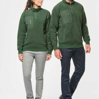 Unisex eco-friendly fleece with zipped neck