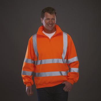 Hi-Vis Zip Neck Sweatshirt