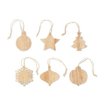 Set of wooden Xmas ornaments CHRISET