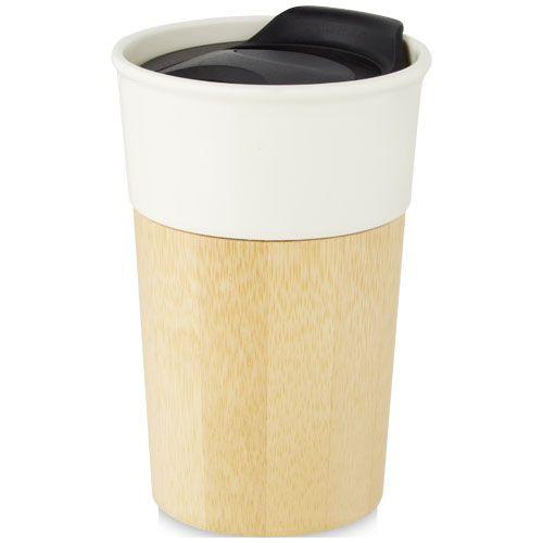 Pereira 320 ml porcelain mug with bamboo outer wall
