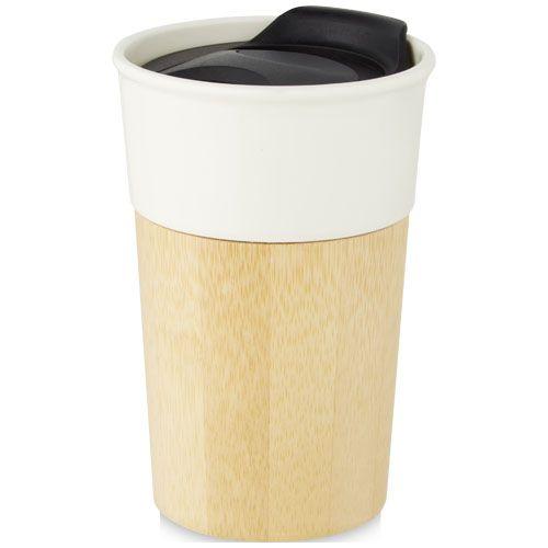 Tasse Pereira de 320 ml en porcelaine avec paroi extérieure en bambou