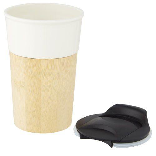 Tasse Pereira de 320 ml en porcelaine avec paroi extérieure en bambou