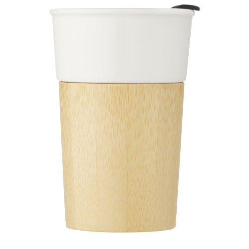 Tasse Pereira de 320 ml en porcelaine avec paroi extérieure en bambou