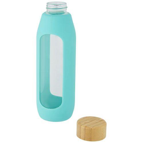 Bouteille Tidan de 600 ml en verre borosilicate avec grip en silicone