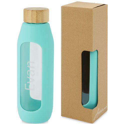 Bouteille Tidan de 600 ml en verre borosilicate avec grip en silicone