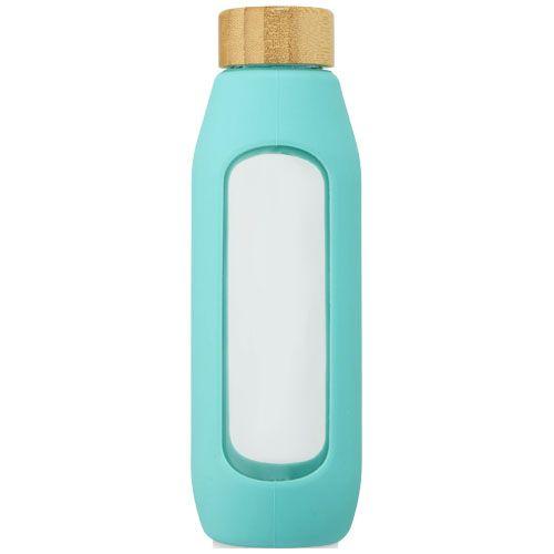 Bouteille Tidan de 600 ml en verre borosilicate avec grip en silicone