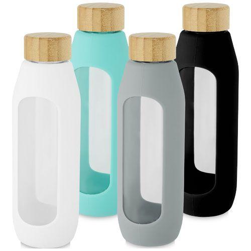 Bouteille Tidan de 600 ml en verre borosilicate avec grip en silicone