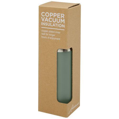 Bouteille Hulan de 540 ml en acier inoxydable avec  cuivre et isolation par le vide avec couvercle en bambou