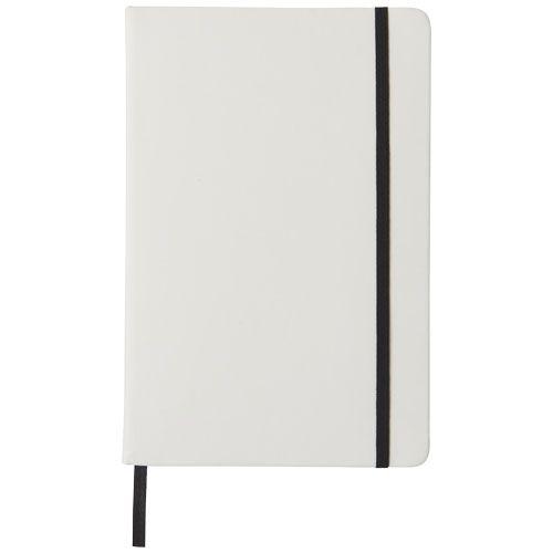 Carnet de notes blanc A5 Spectrum avec élastique de couleur