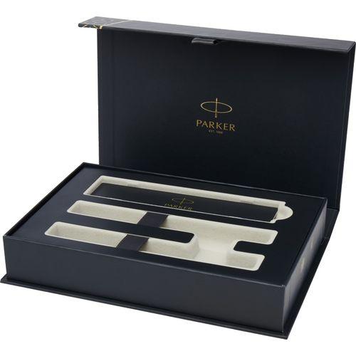 Parker IM achromatic ballpoint and rollerball pen set with gift box