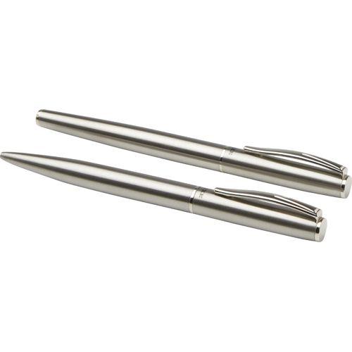 Didimis recycled stainless steel ballpoint and rollerball pen set