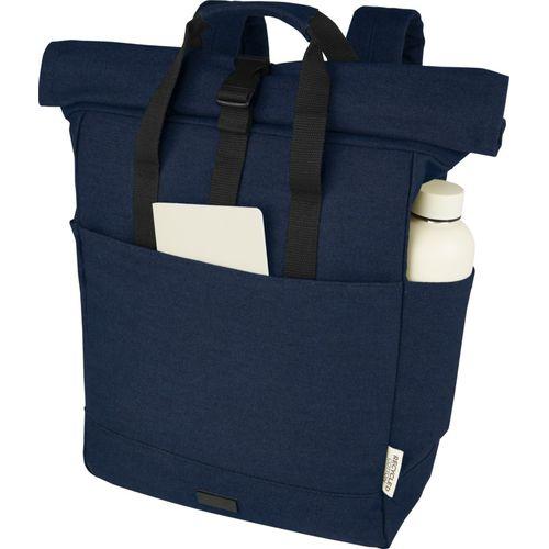 Sac à dos pour ordinateur portable Joey de 15 L en toile recyclée GRS 15 pouces avec dessus enroulable