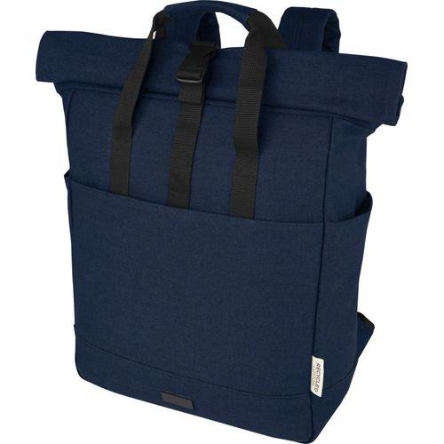 Sac à dos pour ordinateur portable Joey de 15 L en toile recyclée GRS 15 pouces avec dessus enroulable