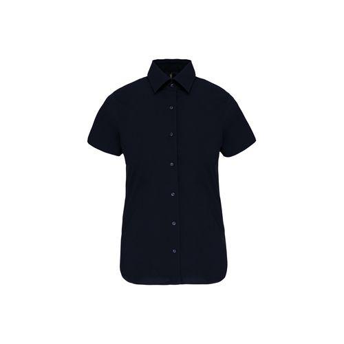 Ladies' short-sleeved cotton/elastane shirt