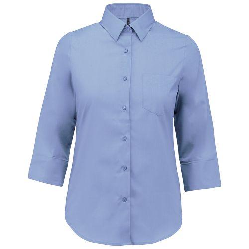 Ladies’ easy-care 3/4 sleeve polycotton poplin shirt