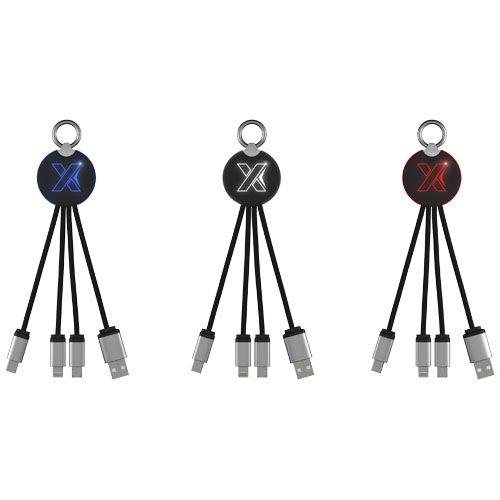 Câble rond 3-en-1 avec logo lumineux SCX.design C16