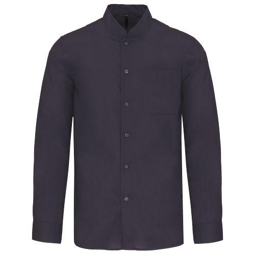 Men's long-sleeved mandarin collar shirt