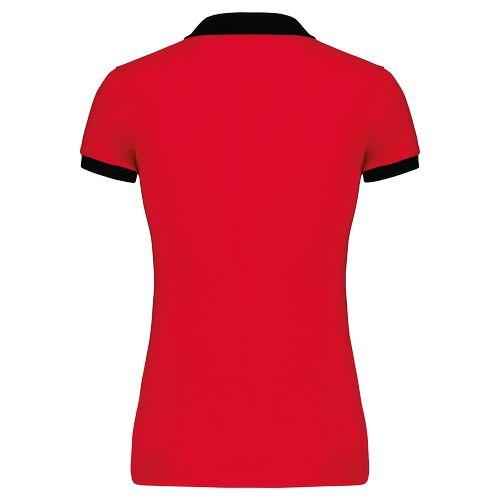 Polo piqué bicolore femme