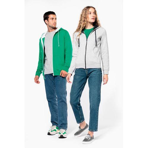 Men's contrast hooded full zip sweatshirt