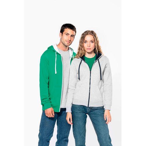 Men's contrast hooded full zip sweatshirt