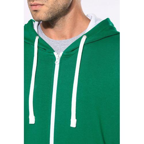 Men's contrast hooded full zip sweatshirt