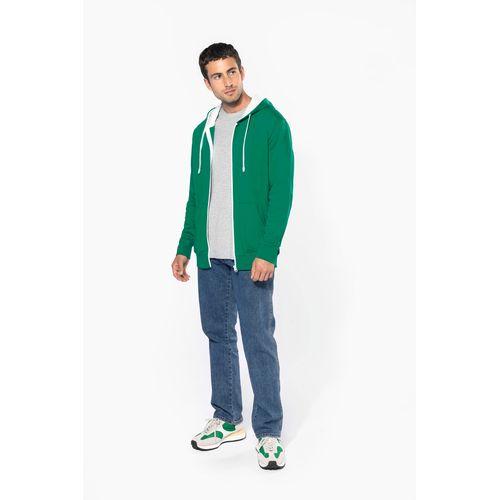 Men's contrast hooded full zip sweatshirt