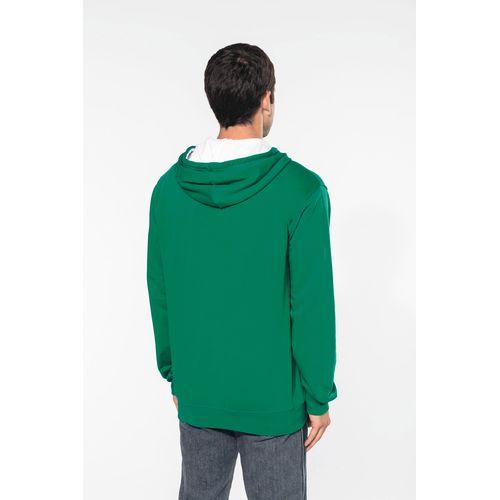 Men's contrast hooded full zip sweatshirt