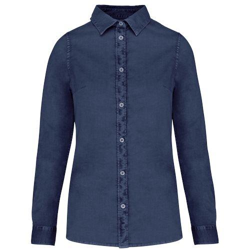 Eco-friendly ladies’ washed effect shirt