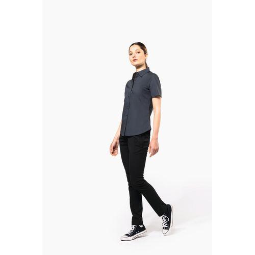 Ladies' short-sleeved cotton/elastane shirt