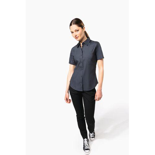 Ladies' short-sleeved cotton/elastane shirt