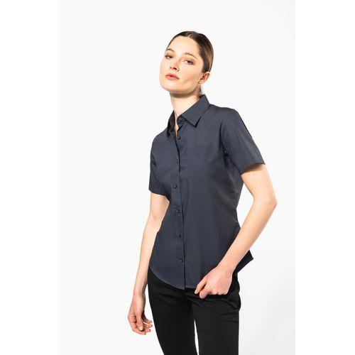 Ladies' short-sleeved cotton/elastane shirt