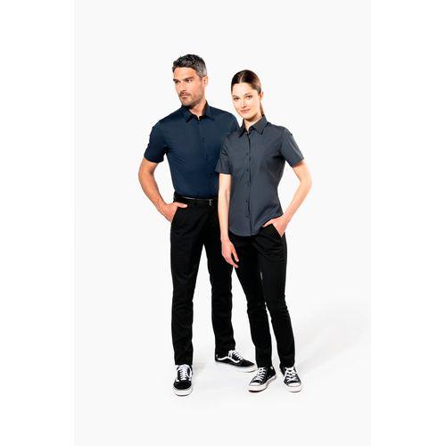 Ladies' short-sleeved cotton/elastane shirt