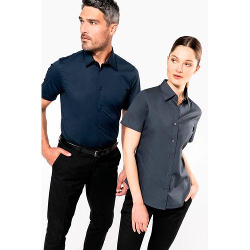 Ladies' short-sleeved cotton/elastane shirt