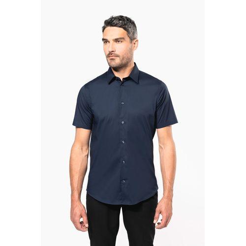 Cotton/elastane short-sleeved shirt