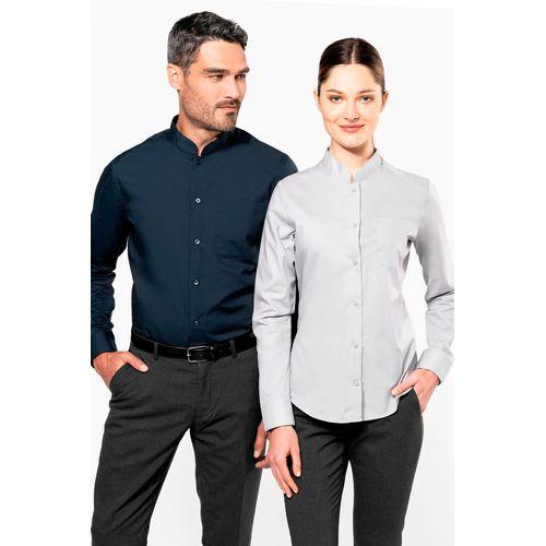 Men's long-sleeved mandarin collar shirt
